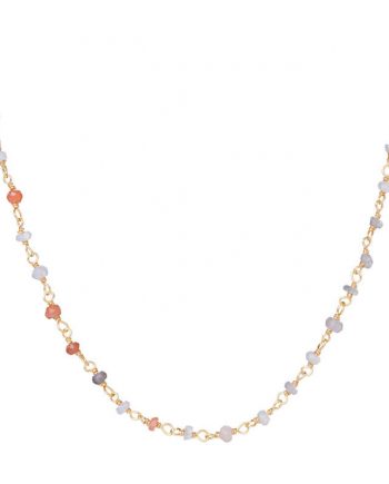 Colar Pedras multicolores fio dourado