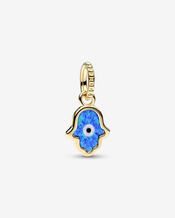 Mini Pendente Opalescente Hamsa Azul