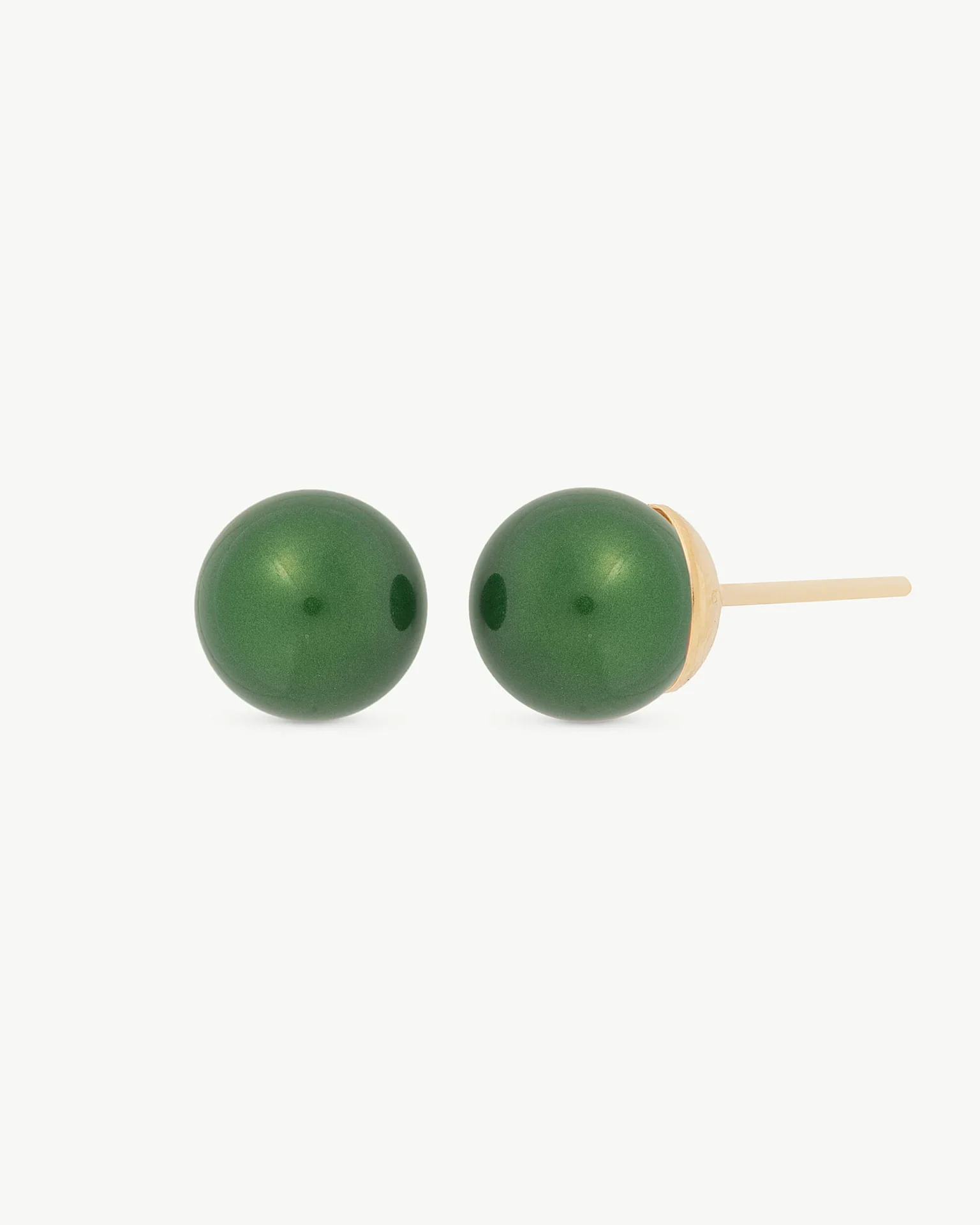 Brincos de Pérola Verde Lyra Dourada